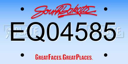 EQ04585 South Dakota License Plate