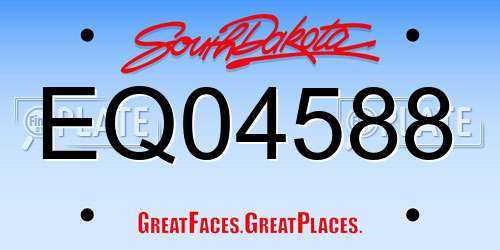 EQ04588 South Dakota License Plate