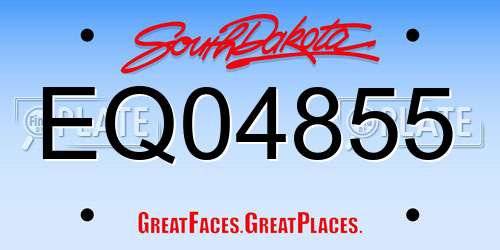 EQ04855 South Dakota License Plate