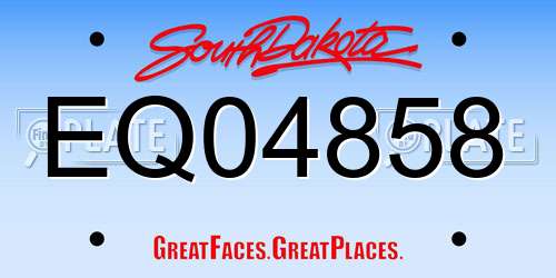 EQ04858 South Dakota License Plate