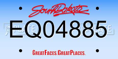 EQ04885 South Dakota License Plate