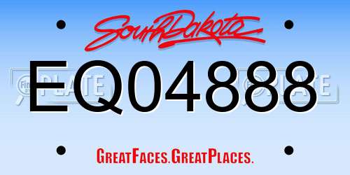 EQ04888 South Dakota License Plate