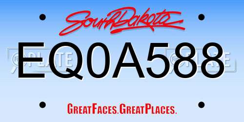 EQ0A588 South Dakota License Plate