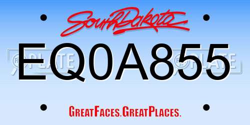 EQ0A855 South Dakota License Plate