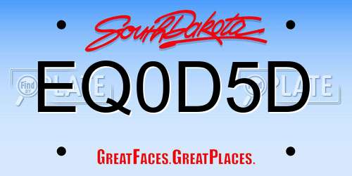 EQ0D5D South Dakota License Plate