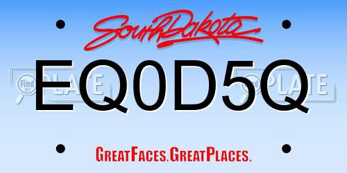 EQ0D5Q South Dakota License Plate