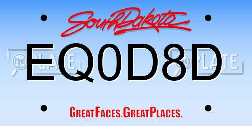 EQ0D8D South Dakota License Plate