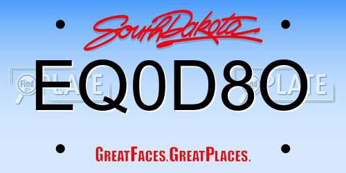EQ0D8O South Dakota License Plate