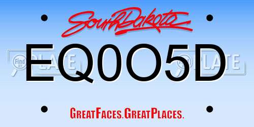 EQ0O5D South Dakota License Plate