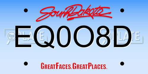 EQ0O8D South Dakota License Plate