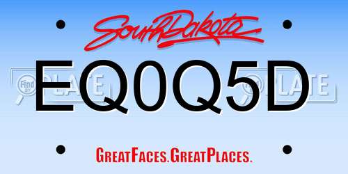 EQ0Q5D South Dakota License Plate