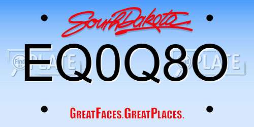 EQ0Q8O South Dakota License Plate
