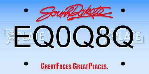 EQ0Q8Q South Dakota License Plate