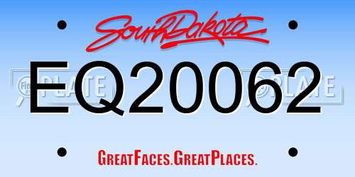 EQ20062 South Dakota License Plate