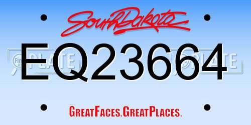 EQ23664 South Dakota License Plate