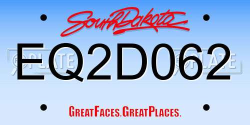 EQ2D062 South Dakota License Plate