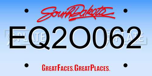 EQ2O062 South Dakota License Plate