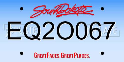 EQ2O067 South Dakota License Plate