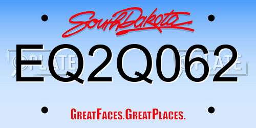 EQ2Q062 South Dakota License Plate