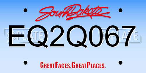 EQ2Q067 South Dakota License Plate