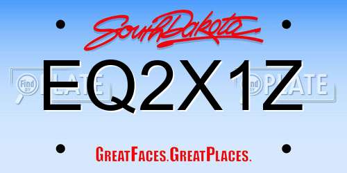 EQ2X1Z South Dakota License Plate