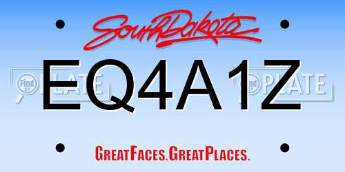 EQ4A1Z South Dakota License Plate
