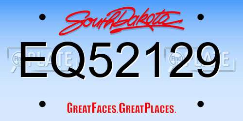 EQ52129 South Dakota License Plate