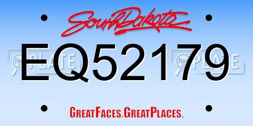 EQ52179 South Dakota License Plate