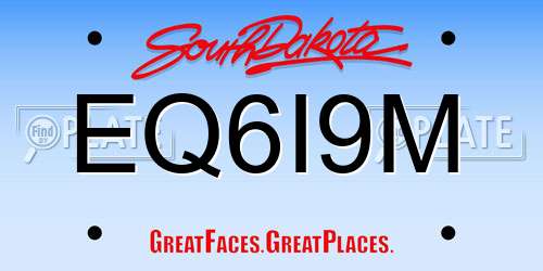EQ6I9M South Dakota License Plate