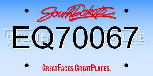 EQ70067 South Dakota License Plate