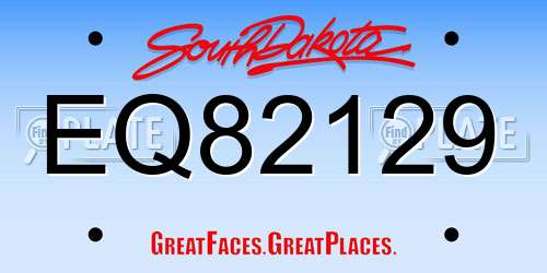 EQ82129 South Dakota License Plate