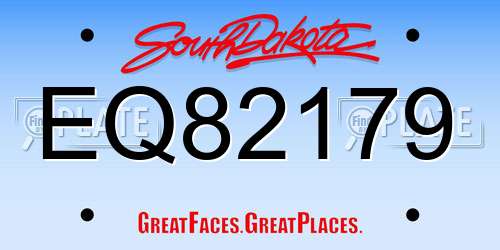 EQ82179 South Dakota License Plate