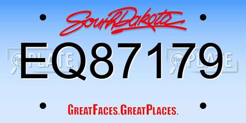 EQ87179 South Dakota License Plate