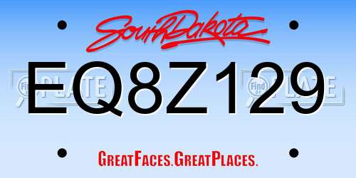 EQ8Z129 South Dakota License Plate