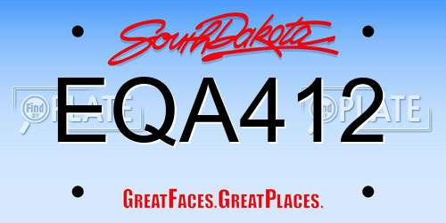 EQA412 South Dakota License Plate