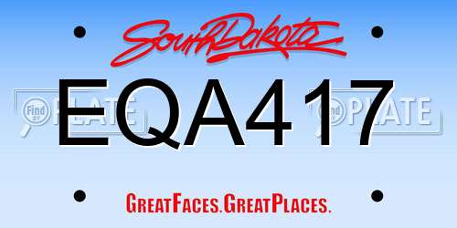EQA417 South Dakota License Plate