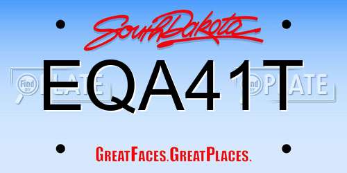 EQA41T South Dakota License Plate