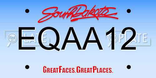EQAA12 South Dakota License Plate