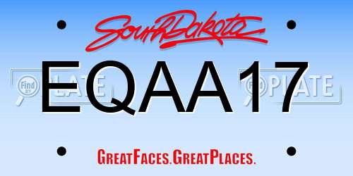 EQAA17 South Dakota License Plate