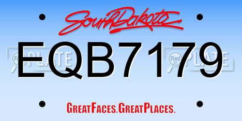 EQB7179 South Dakota License Plate
