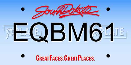 EQBM61 South Dakota License Plate
