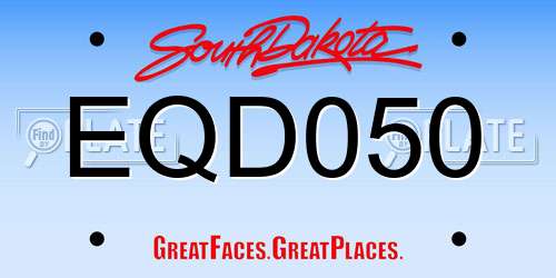 EQD050 South Dakota License Plate