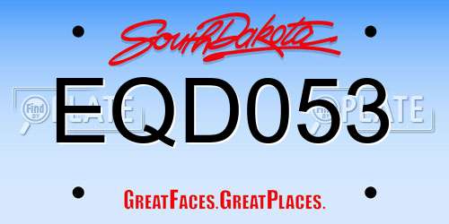 EQD053 South Dakota License Plate