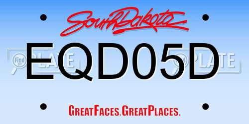 EQD05D South Dakota License Plate