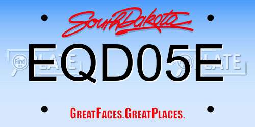EQD05E South Dakota License Plate