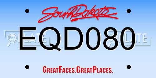 EQD080 South Dakota License Plate