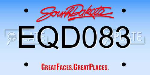 EQD083 South Dakota License Plate