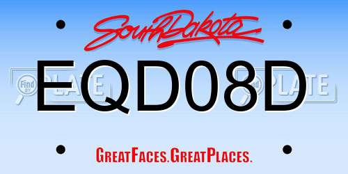 EQD08D South Dakota License Plate