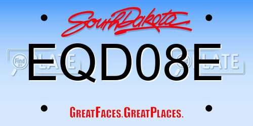EQD08E South Dakota License Plate