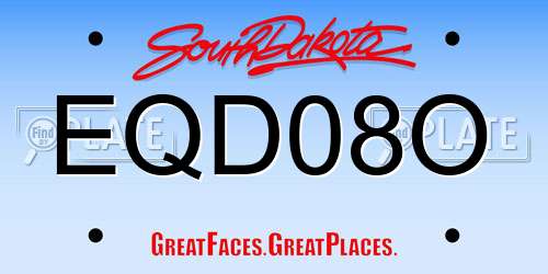 EQD08O South Dakota License Plate